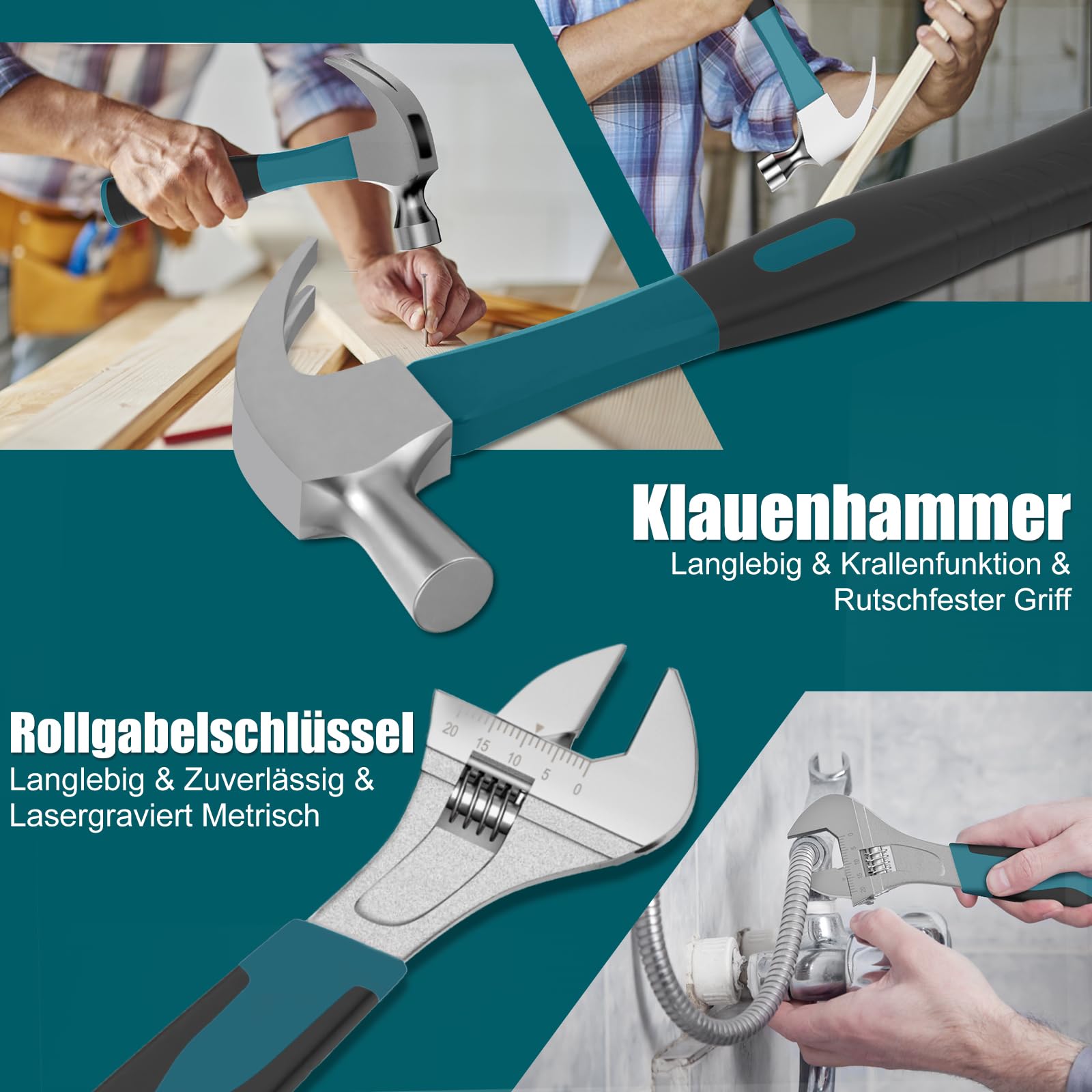 Sundpey 257 tlg Werkzeugkoffer Gefüllt - Universelles Handwerkzeug-Set mit Ratschen & Steckschlüssel, Tragbarer Kompletter Werkzeugkasten in Blau