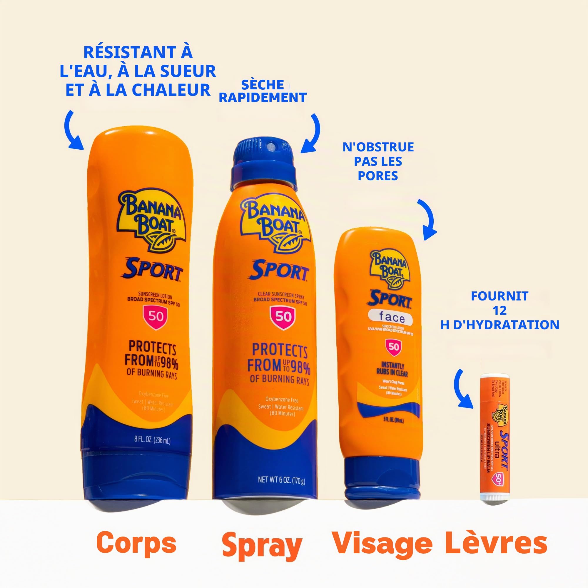 Banana Boat Ultra Mist Sport Performance Lot de 2 sprays de protection solaire à large spectre SPF 30 170 ml