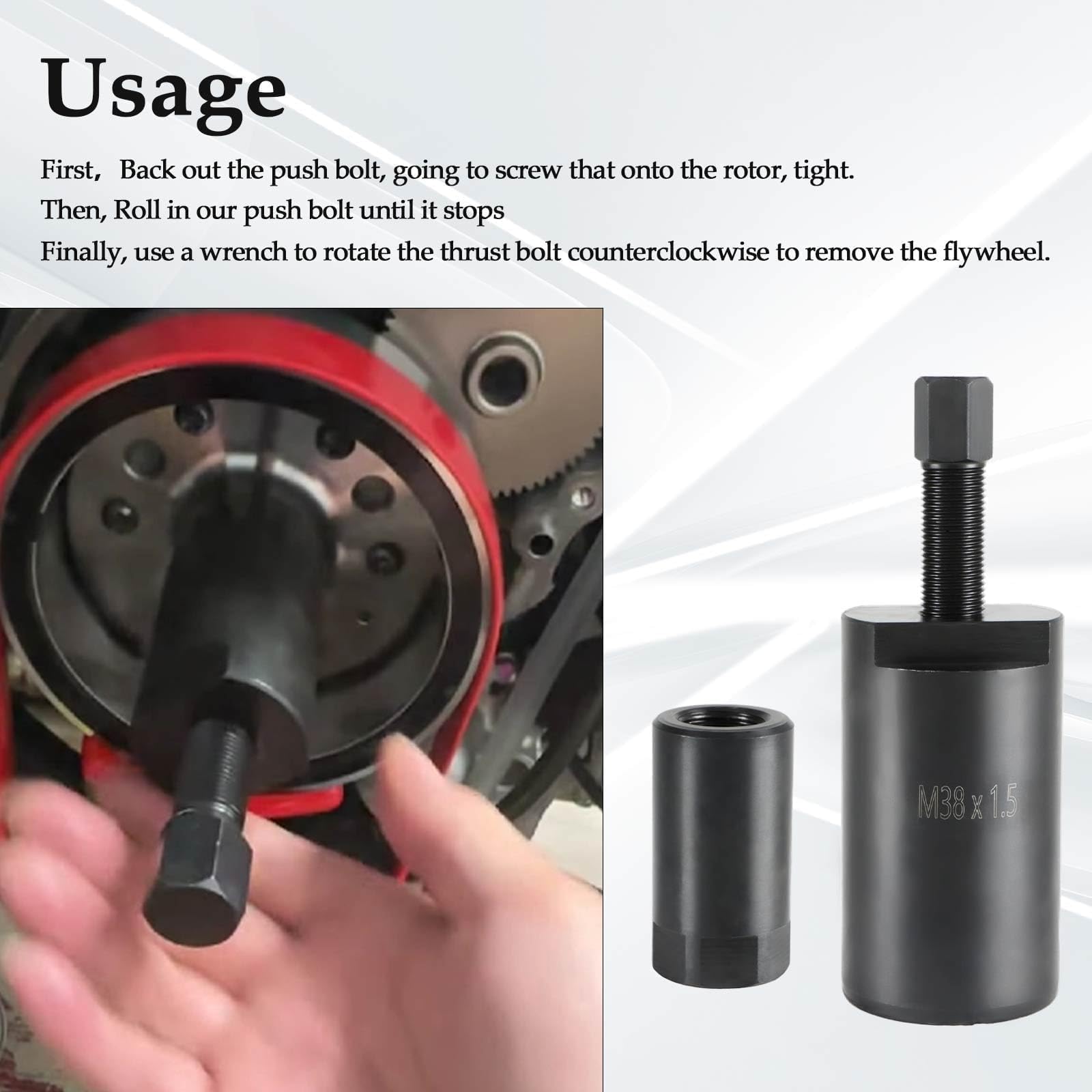 KPALAG M38×1.5 Right Hand Flywheel Puller Remover, Female Thread