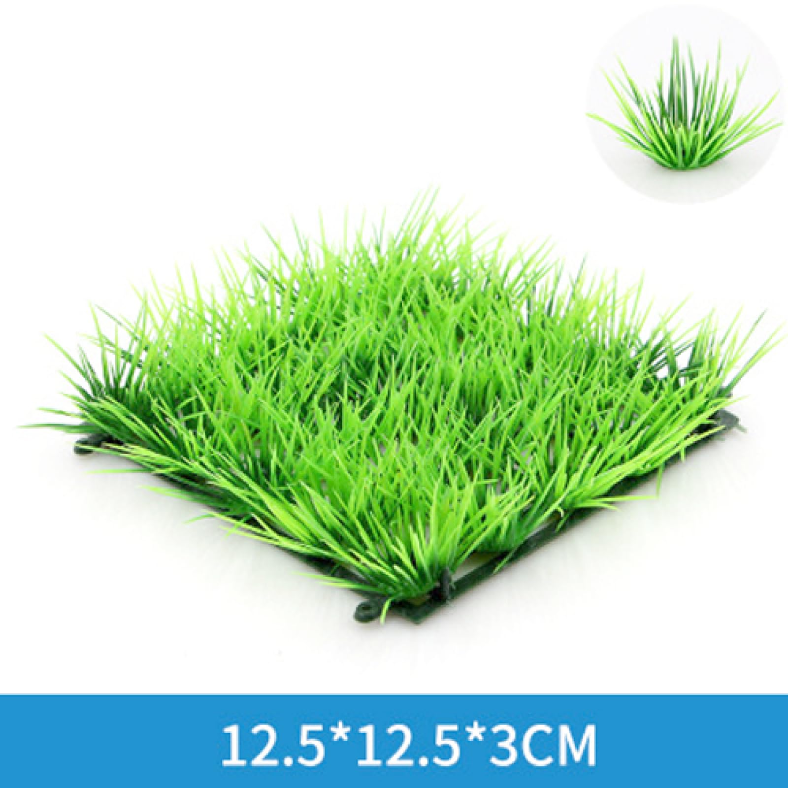 Césped Artificial de plástico ABS Verde for Acuario, decoración ecológica, 3 Unidades, 04