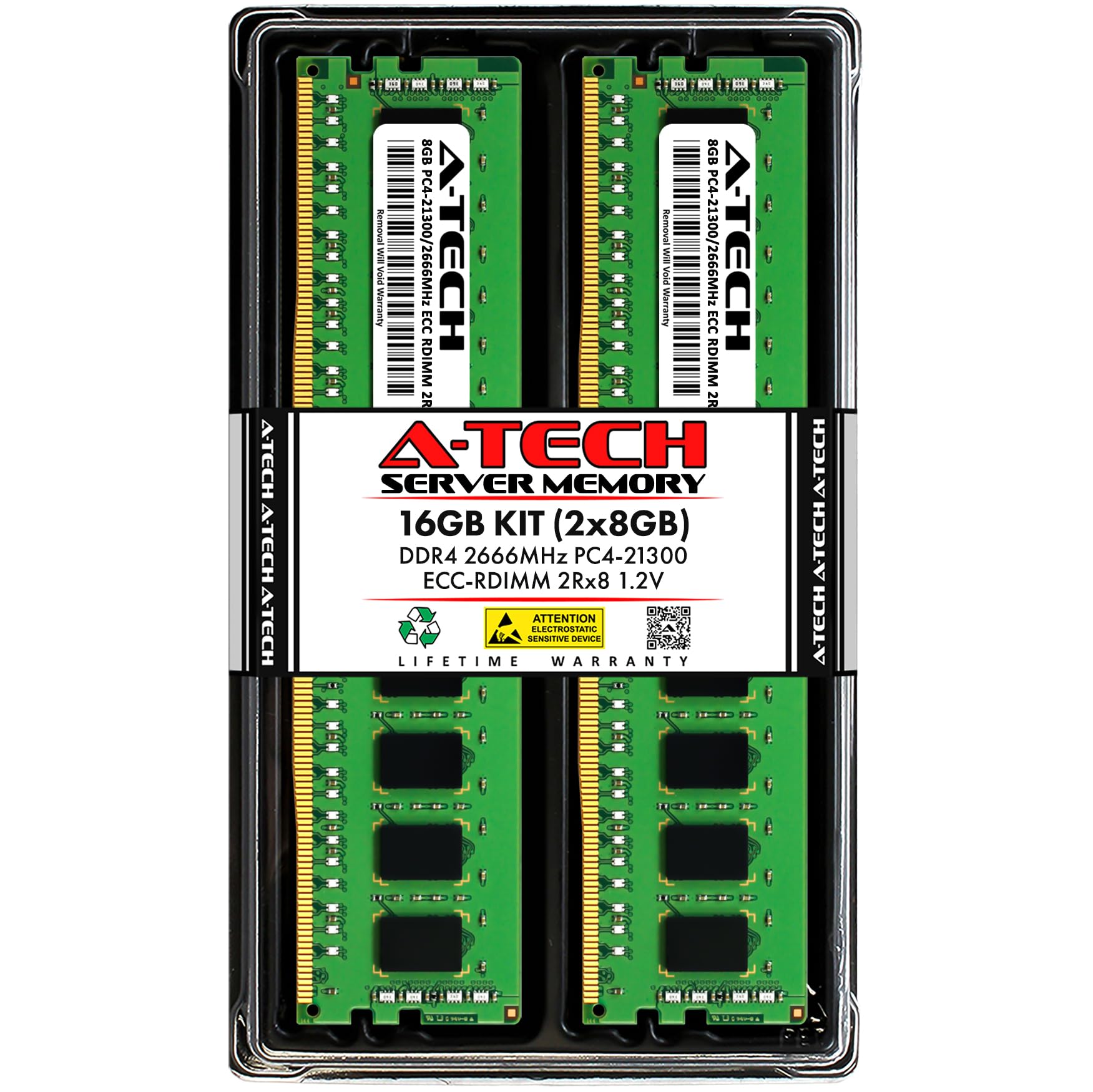 A-Tech 64GB Kit (2x32GB) DDR4 2666MHz PC4-21300 ECC RDIMM 2Rx4 Dual Rank 1.2V ECC Registered DIMM 288-Pin Server & Workstation RAM Memory Upgrade Modules (A-Tech Enterprise Series) — view 13