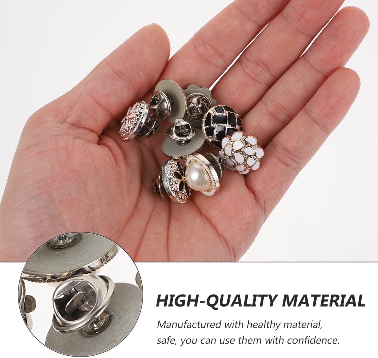 Angoily Seamless Clothing Replacement Buttons 20 Pcs No Sew Snap Fasteners for Coat Dress DIY Repair and Decoration 0.71 Inch Lightweight Portable
