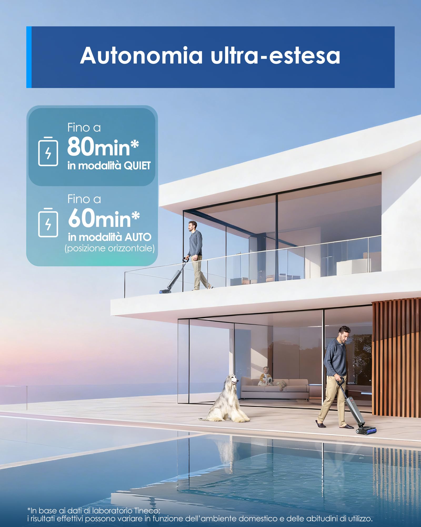 Tineco FLOOR ONE S9 Scientist Lavapavimenti Senza Fili, Aspirapolvere Smart 3-in-1, Asciugatura Rapida 85°C FlashDry, Autonomia 80 Min, Lay-Flat 180° per Sotto i Mobili, SmoothDrive 360°, Display LED