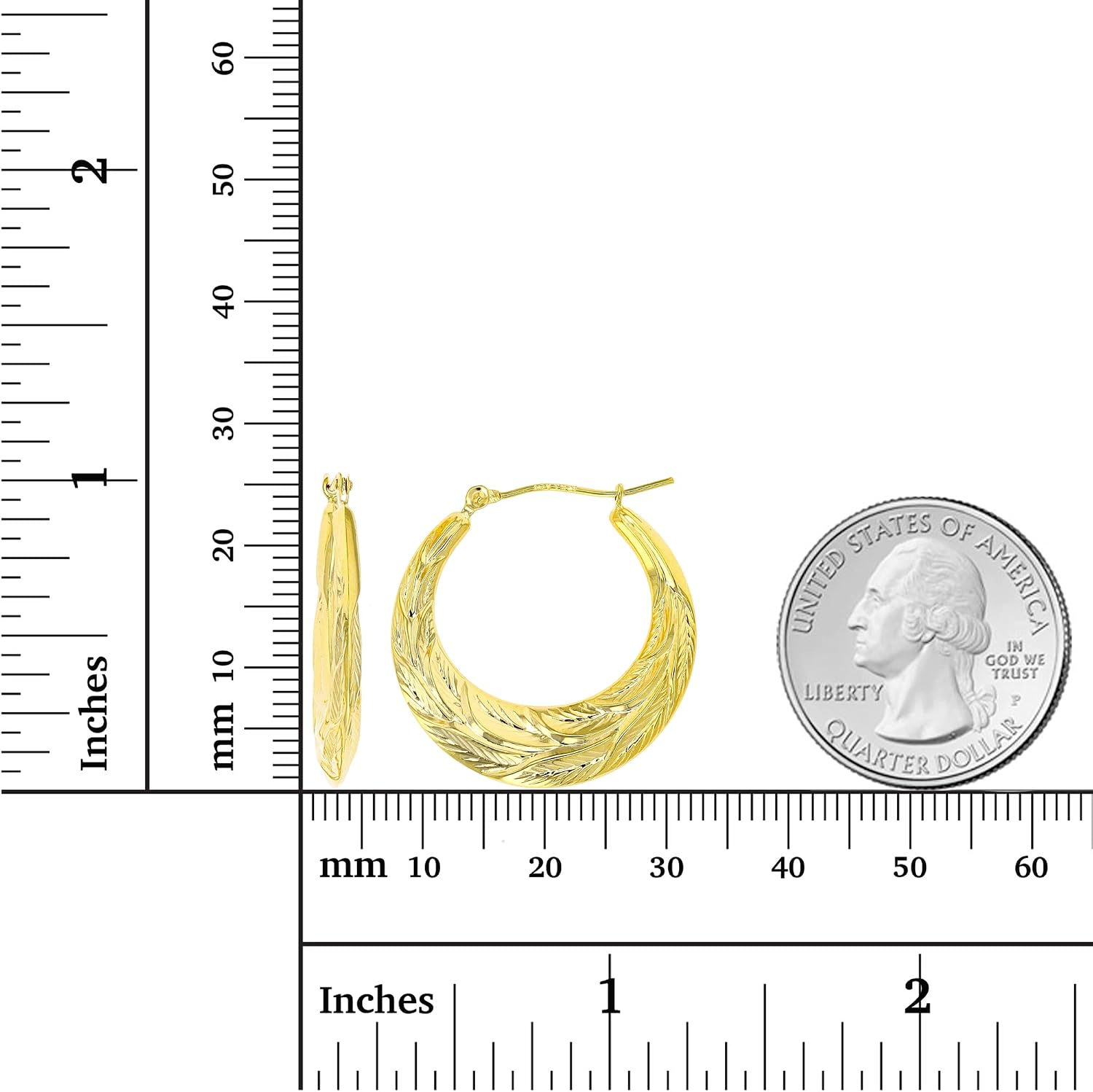 14K Gold Thick Round Hoop Earrings with Hinged Clasp For Women | Various Sizes: 3x26mm - 4.50x30mm | Earrings For Sensitive Ears | Solid Gold Earrings For Women
