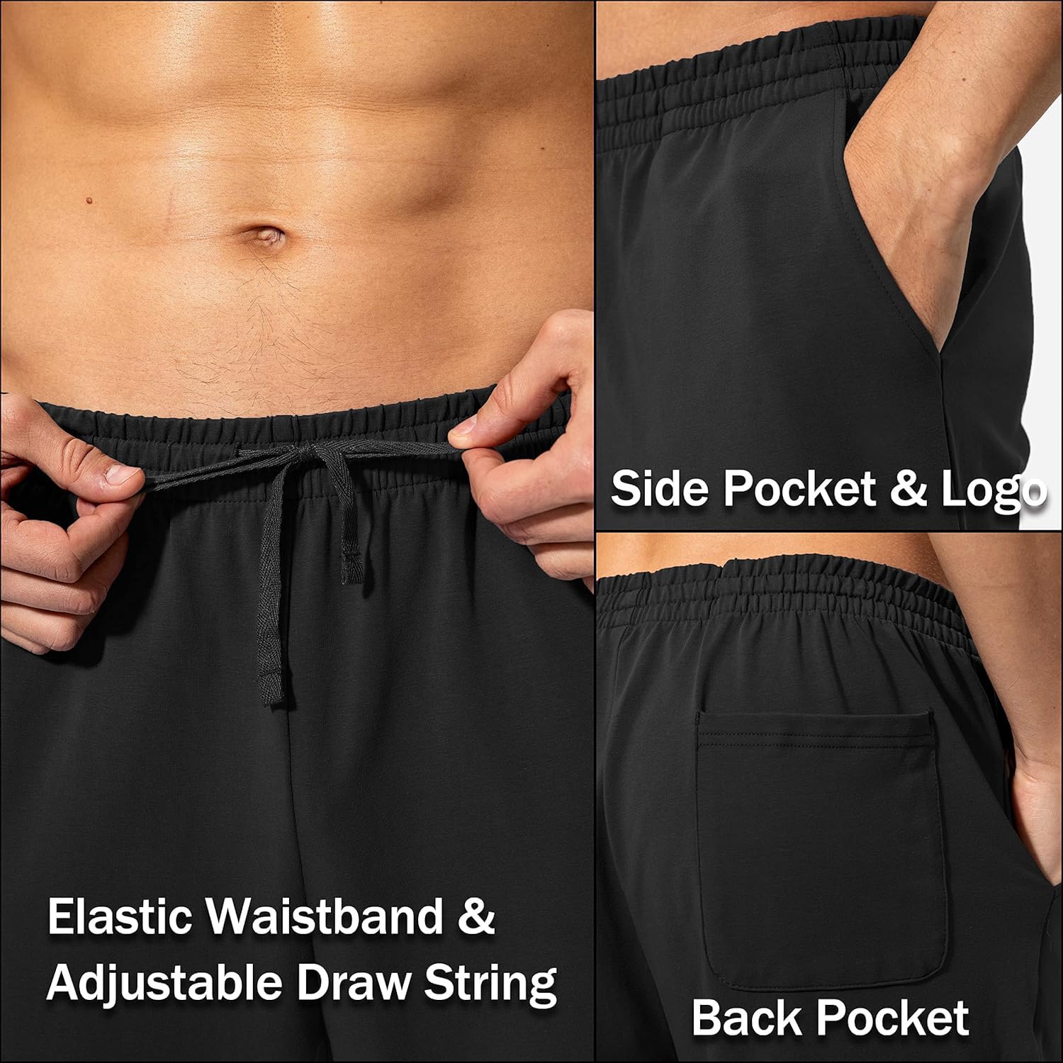 Pantaloni lunghi da jogging da uomo, in cotone, traspiranti, per il tempo libero, da yoga, leggeri, con tasche
