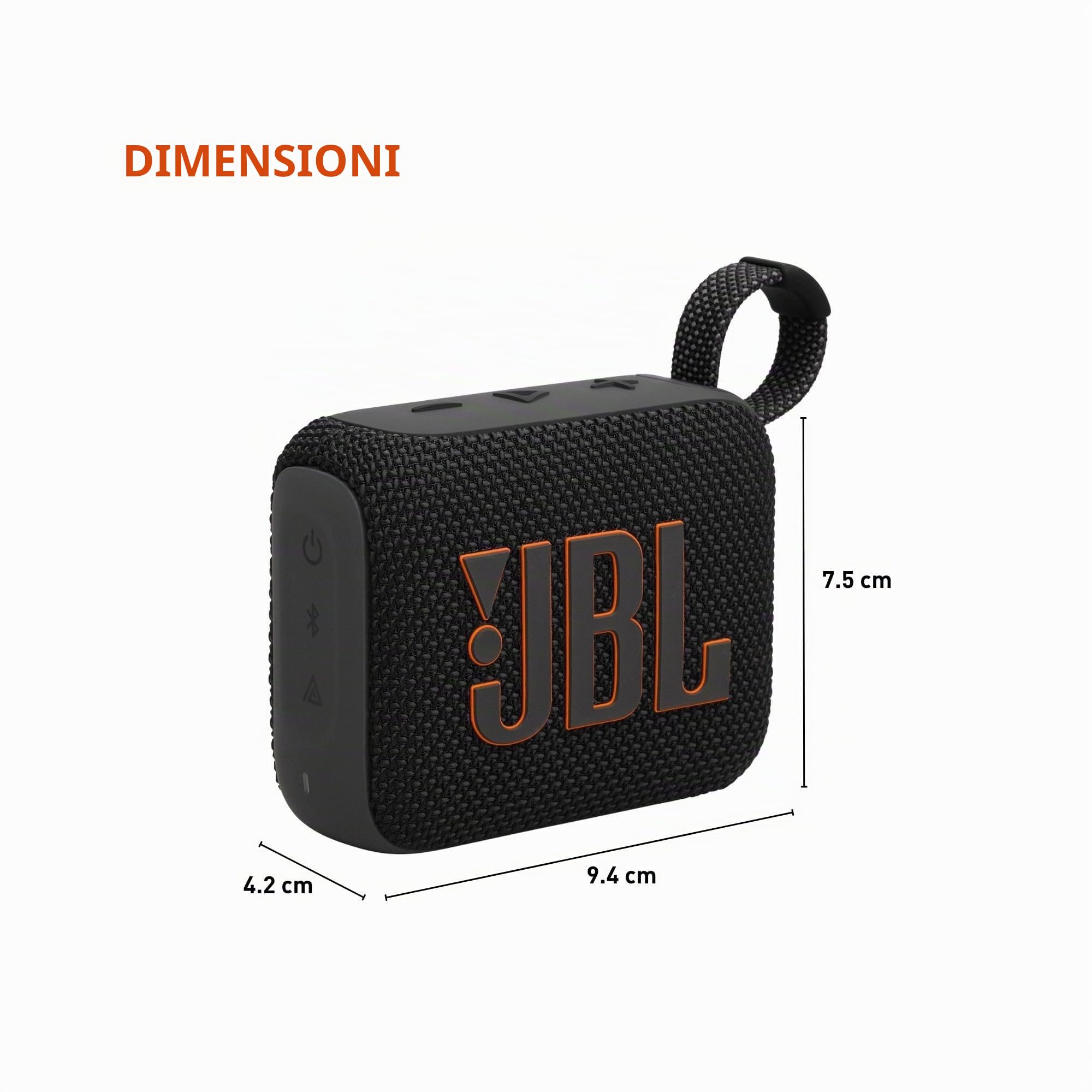 JBL Go 4 - Altoparlante Bluetooth ultra portatile, impermeabile e antipolvere, suono Big Pro con bassi potenti, batteria integrata da 7 ore, realizzato in parte con materiali riciclati (nero)