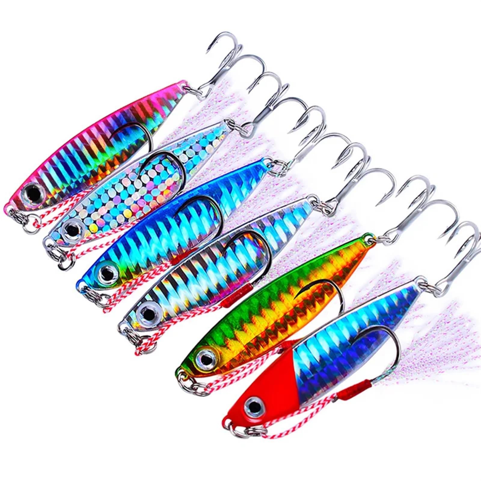 Señuelo de Pesca con Lentejuelas de Metal, 7/10/15/20/30G, Crankbait Jig Shads, Cuchara, cebos Artificiales, lubina, Wobbler, Cebo Giratorio, Señuelos de Pesca Marinos