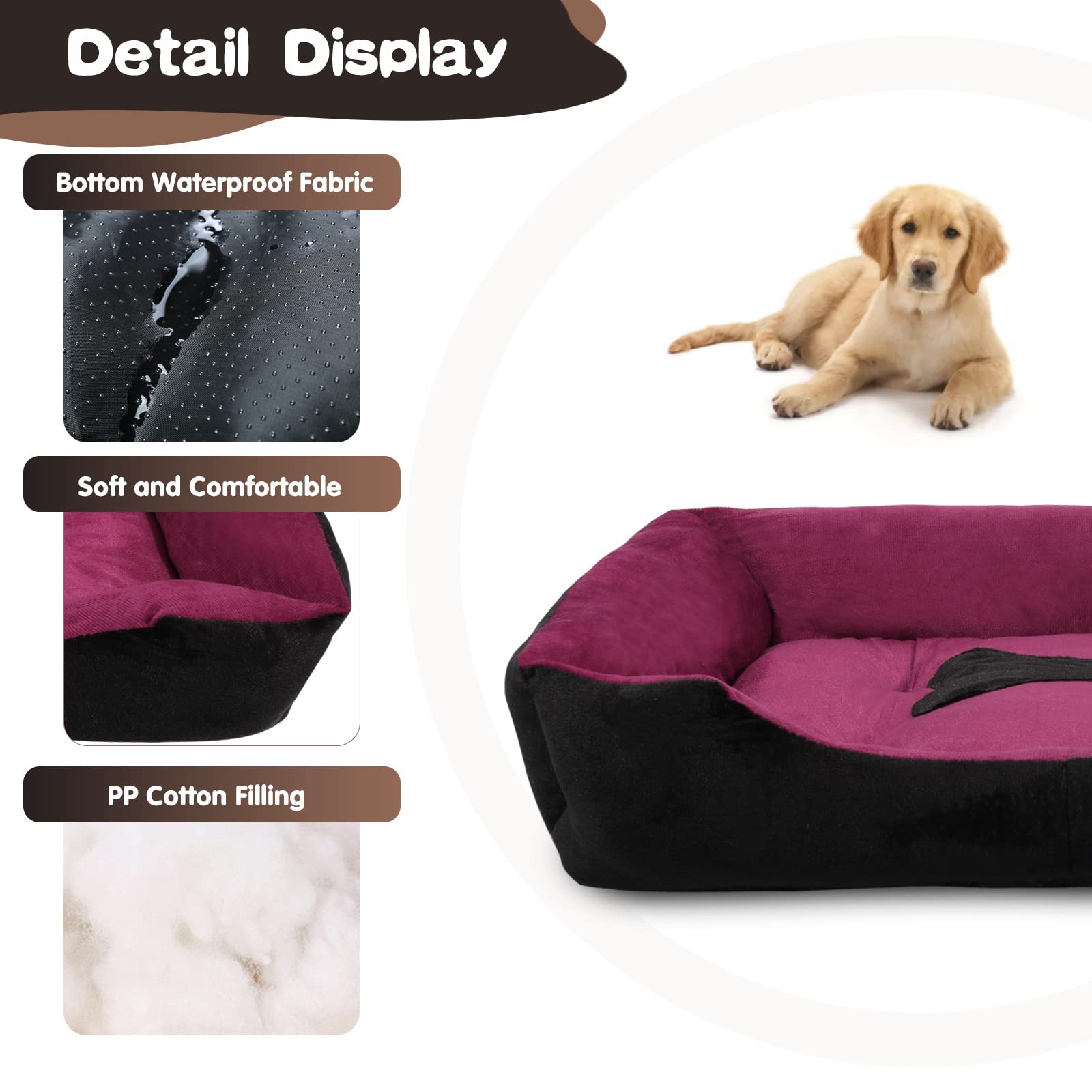 Amazon.co.jp: SENNAUX 犬用ベッド 長方形 洗濯可能 ペットベッド 31.5