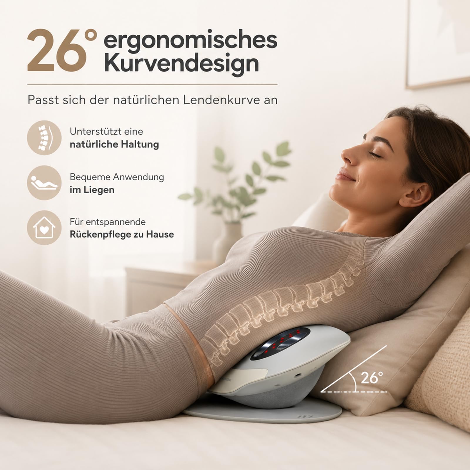 Rückenmassagegerät mit Wärme, EMS, Vibration und Airbag-Traktion