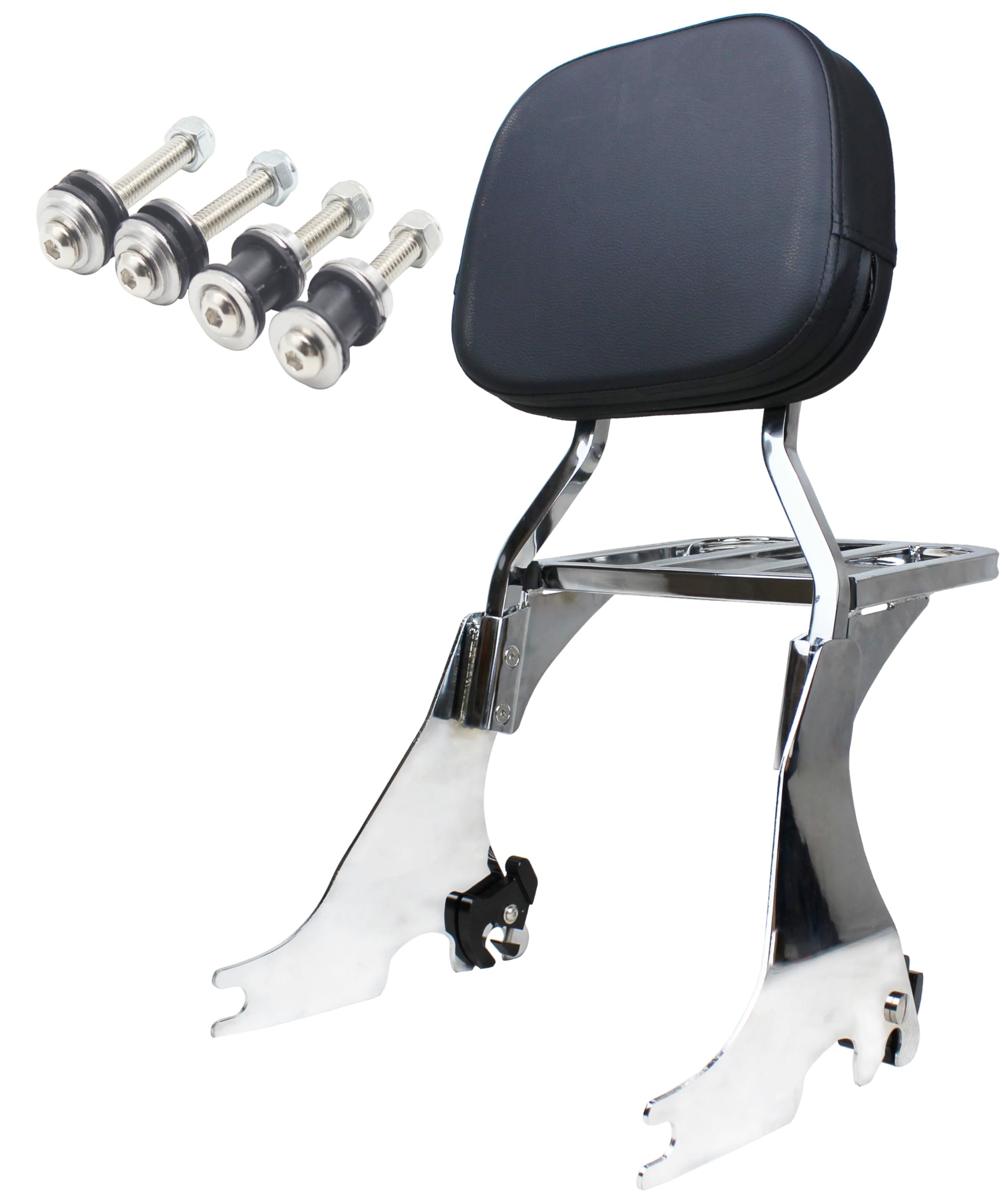 YHMOTO Schienale passeggero staccabile per moto Sissy Bar e portapacchi con kit di fissaggio per Harley Sportster XL 883 1200 2004-2024 (cromato)