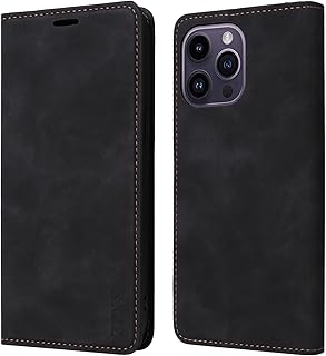 ZZXX iPhone 14 Pro Max Case Wallet with [RFID Blocking] Card Slot Photo Fram Kickstand Magnetic Soft Leather Flip Fold Case for iPhone 14 Pro Max Wallet Case(Black-6.7 inch)