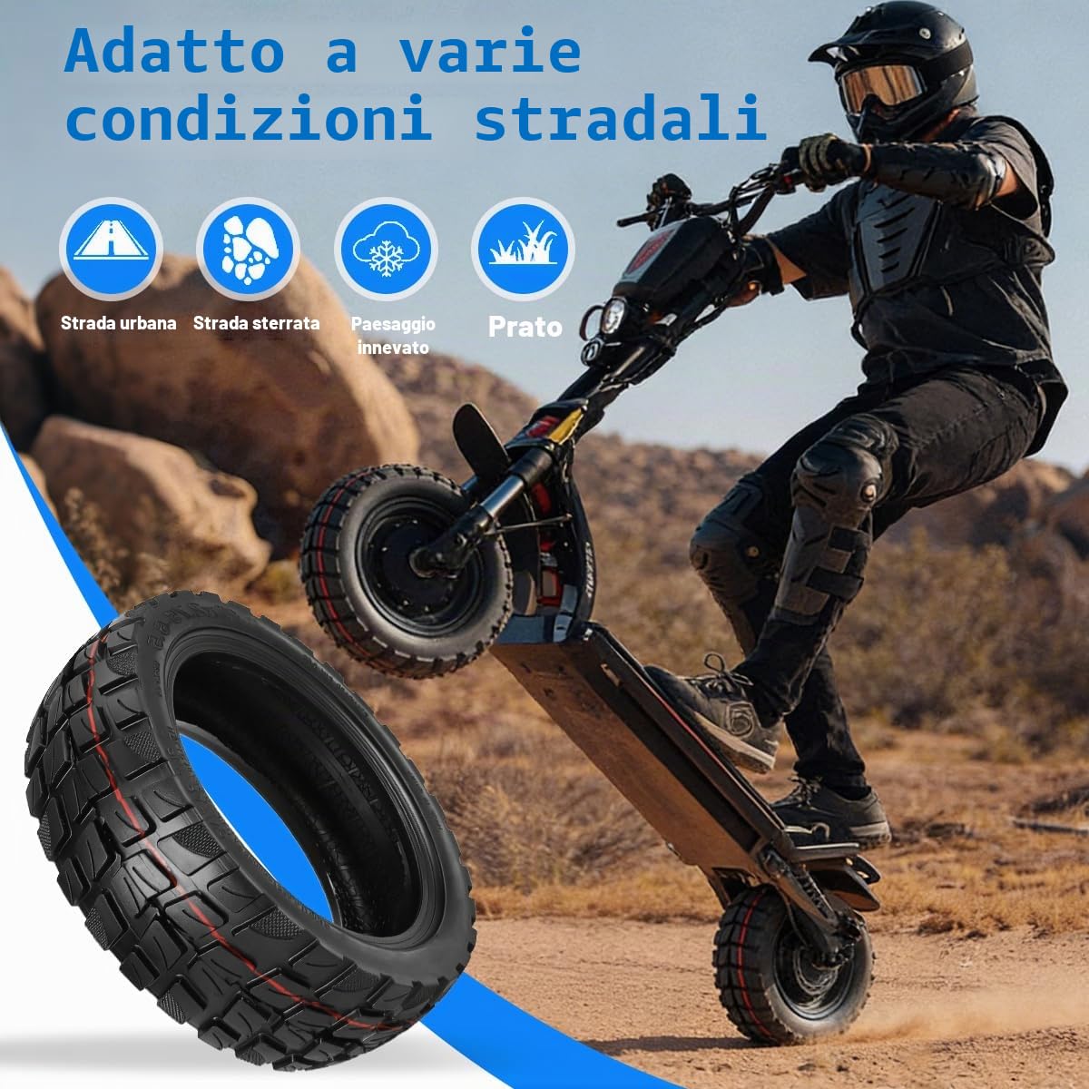 Ruote Monopattino Elettrico 10x2,75-6,5, Gomme Monopattino per Scooter Elettrico Smartgyro Speedway/Speedway PRO, Speedway 5,Rockway/Crossover, Dualtron 3