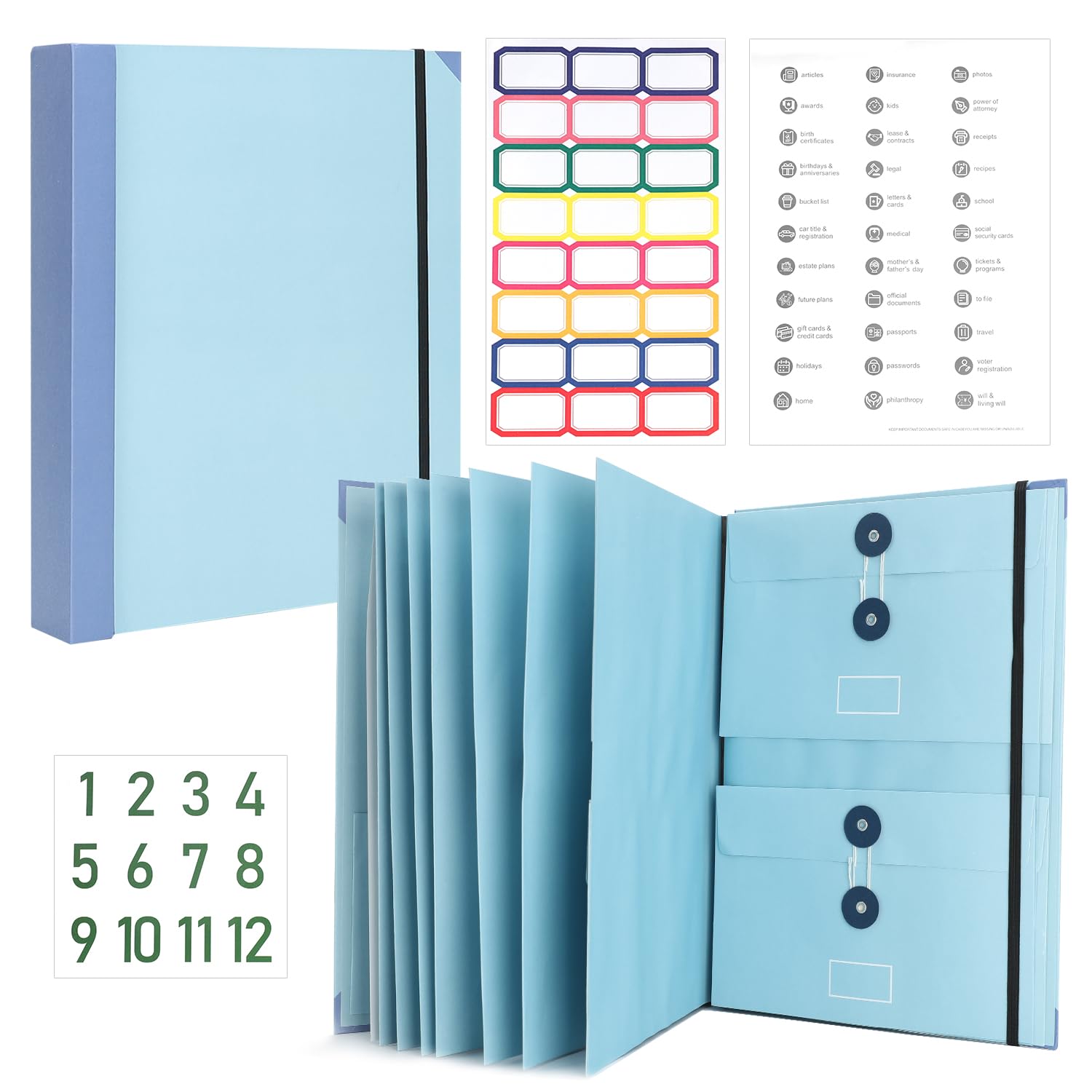Folio Document Organizer, If I Die Binder Organizer, Life Emergency Binder, Expanding File Folder for Saving Certificates, Letter, Passport Holder, Personal Family Important Document Storage