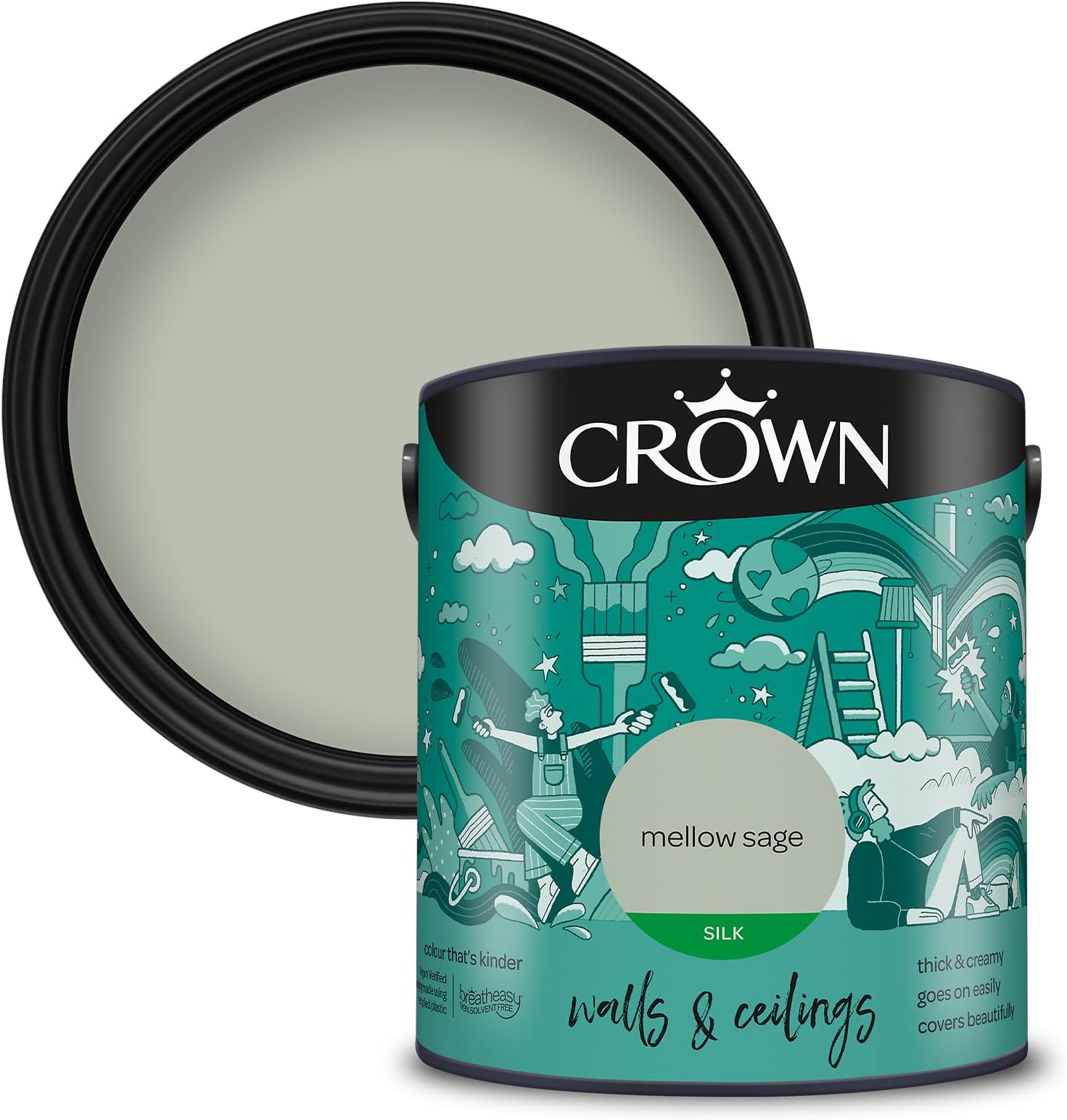 Walls & Ceilings Silk Emulsion 2.5L - Mellow Sage