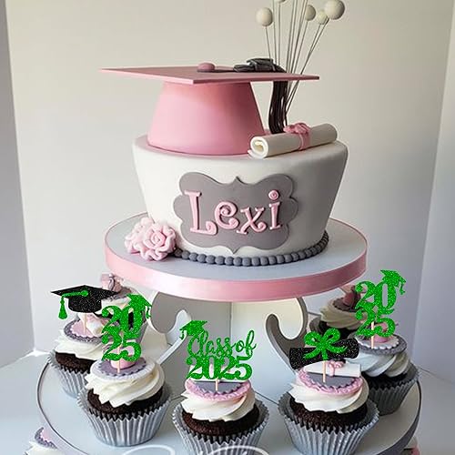 Miniatura 83 de Paquete de 24 adornos dorados para cupcakes de graduación 2025 con purpurina So Proud of You Done Diploma Graduation Cap Cupcake Picks Class of 2025