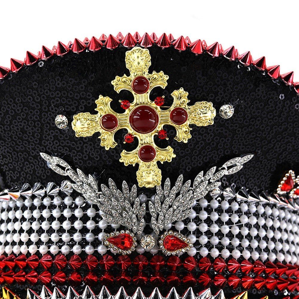 Cappello Marinaio con Paillettes Cappello Marinaio con Rivetto Cappello Capitano con Paillettes Cappelli Spettacolo per Festival Cappello Festa Scuro con Incorporato