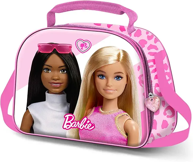Barbie Lunch Bag Rosa con Diseño 3D, 10 x 26 cm - Lancheira Infantil