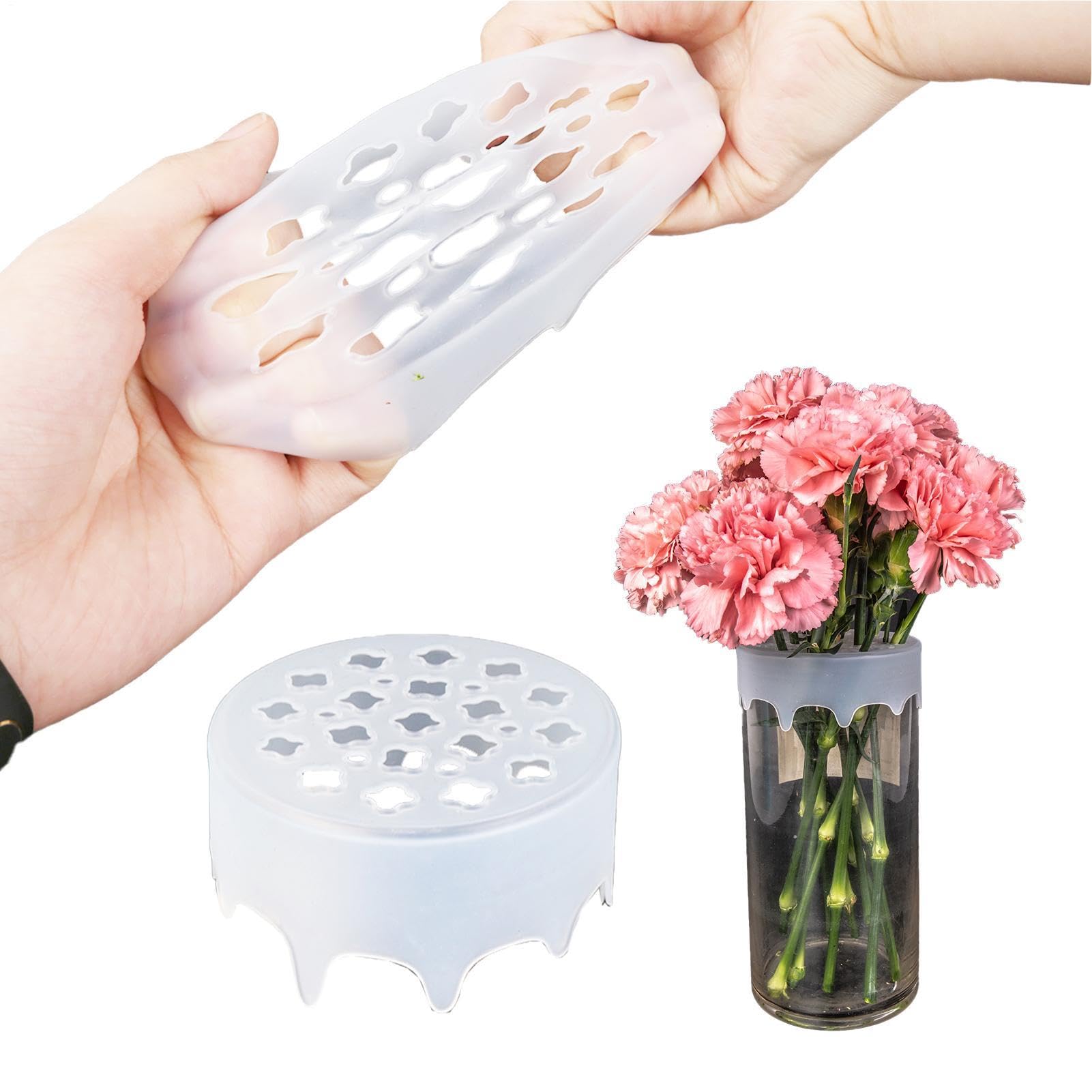 Silicone Blossom Grid Flower Arranger | Flexible Floral Stem Holder For Vases, Water Proof & Reusable Flower Grid For Easy DIY Arrangements