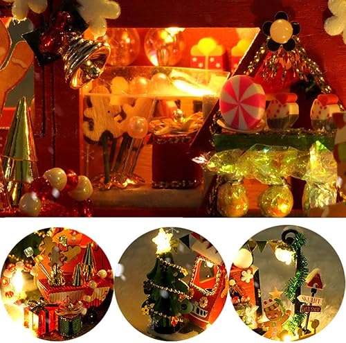 Miniatura 5 de Casa de muñecas de madera creativa en miniatura DIY escala 124 Mini 3D Craft Doll House Kit de casa de Navidad Modelo hecho a mano Juguetes