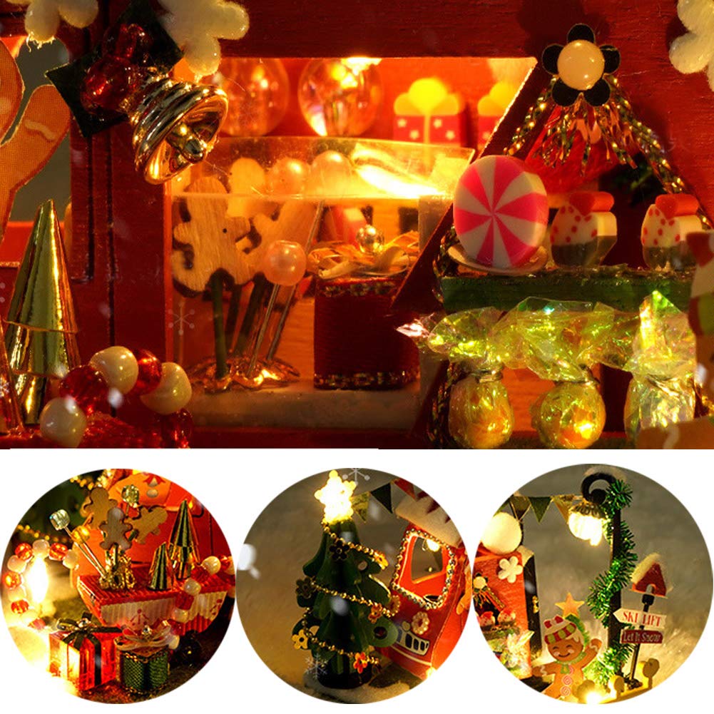 Maison De Poupée Miniature En Bois DIY à Assembler - Kit Créatif Avec Meubles Et Lumières LED, échelle 1:24 - 9