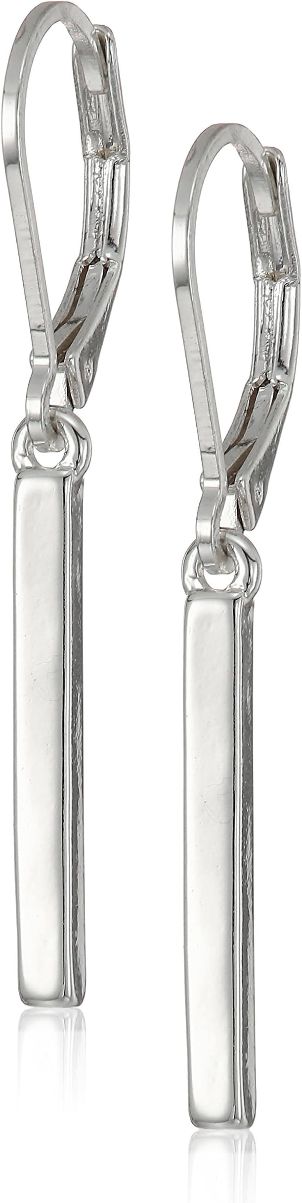 Chaps Women's Silvertone Bar Drop Leverback Earrings