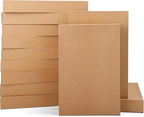 Miniatura 1 de Moretoes Paquete de 12 cajas de regalo de 14.25 x 9.5 x 2 pulgadas, color marrón kraft con tapas (cajas grandes para camisas a granel para envolver