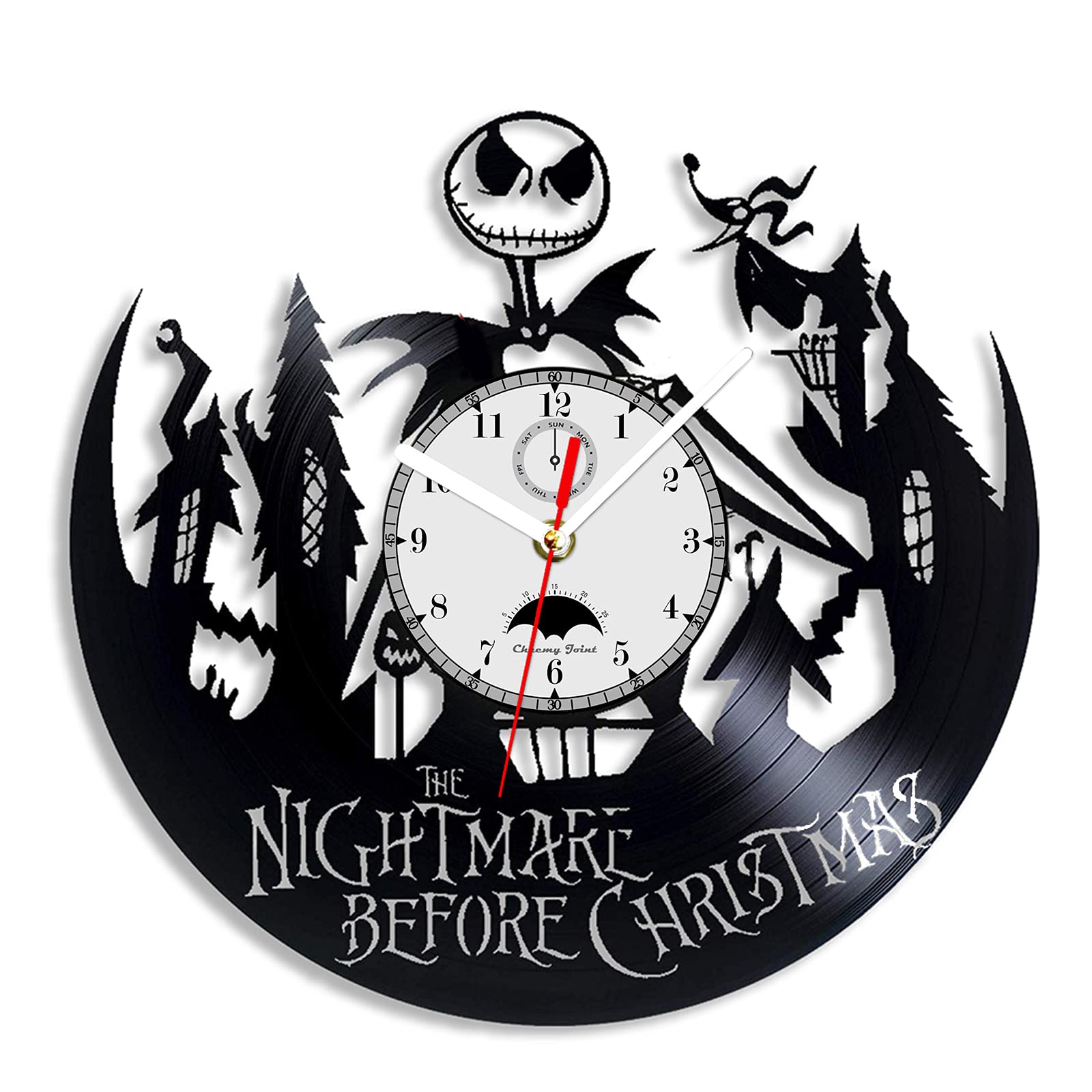 Viiluuxr 12 Inch Vinyl Wall Clock Silent Battery Operated Fantasy Animation Theme Kid's Clock Home Kitchen Bedroom Decor Birthday Christmas Valentine Day Creative Gift for Women Friends and Family.