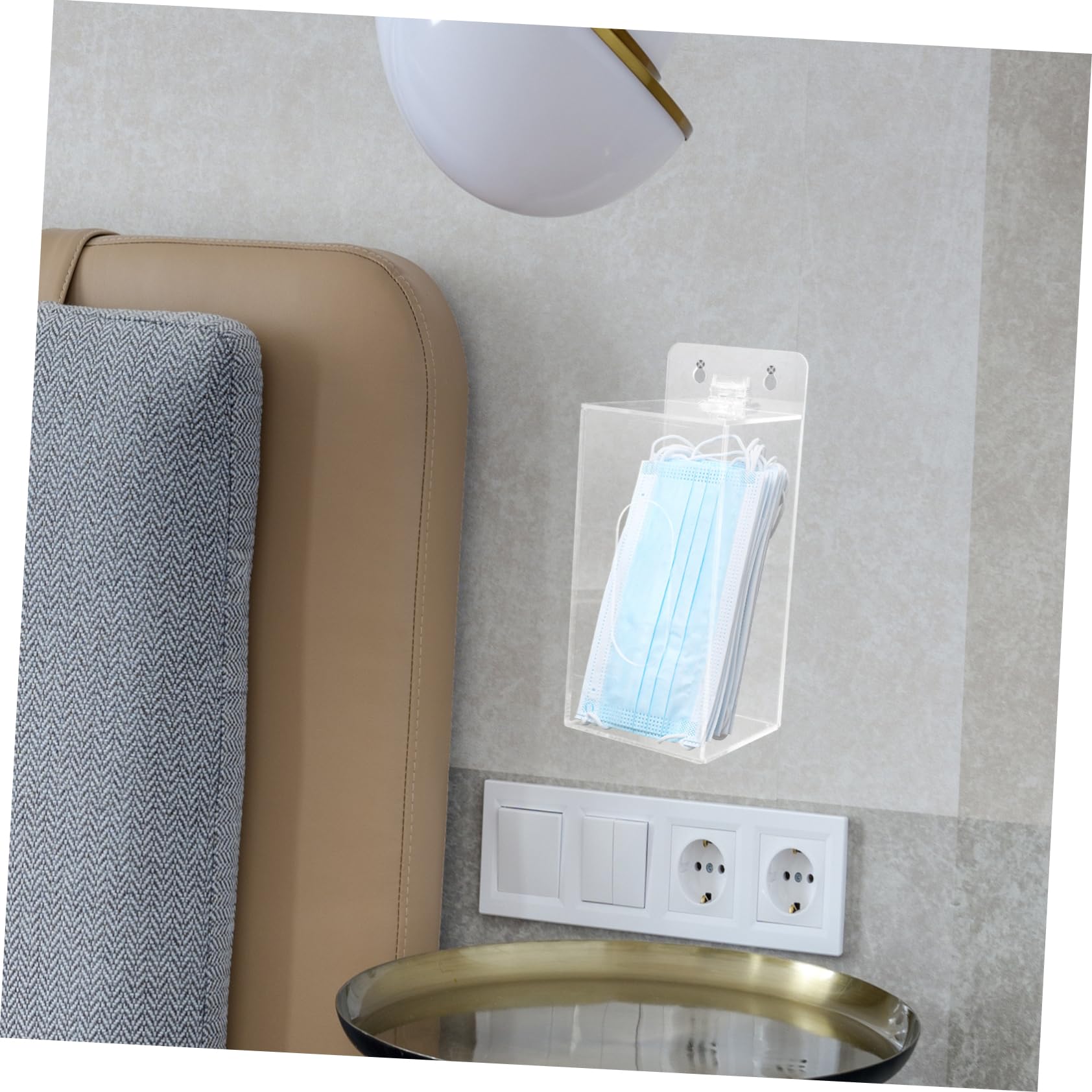 SOLUSTRE Dispenser da Parete per Guanti in Acrilico Trasparente per Laboratori e Ambienti Sanitari