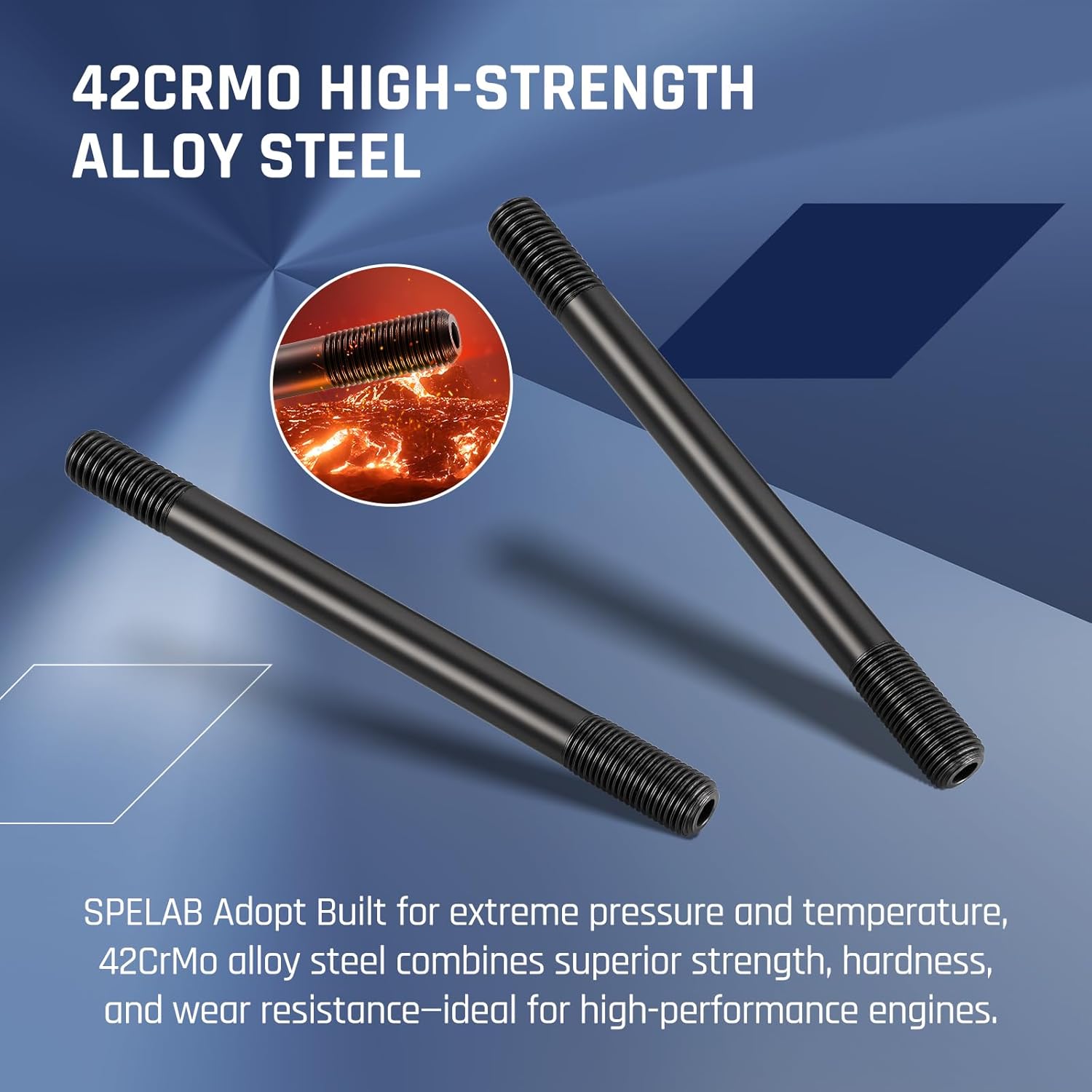 SPELAB Head Stud Replacement Kit Compatible with Dodge 1989-1998 Cummins 5.9L 12 Valve Models, Cylinder Head Stud Assembly Kit & Assembly Lubricant