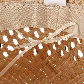 GEMVIE Straw Sun Hat Large Brim Sun Protect Raffia Summer Beach Hat Adjustable