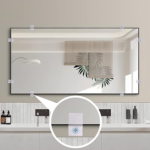 Miniatura 5 de 25 juegos de clips de soporte de espejo, clips de espejo para montaje en pared, clips de montaje para colgar accesorios para fijación de espejo sin