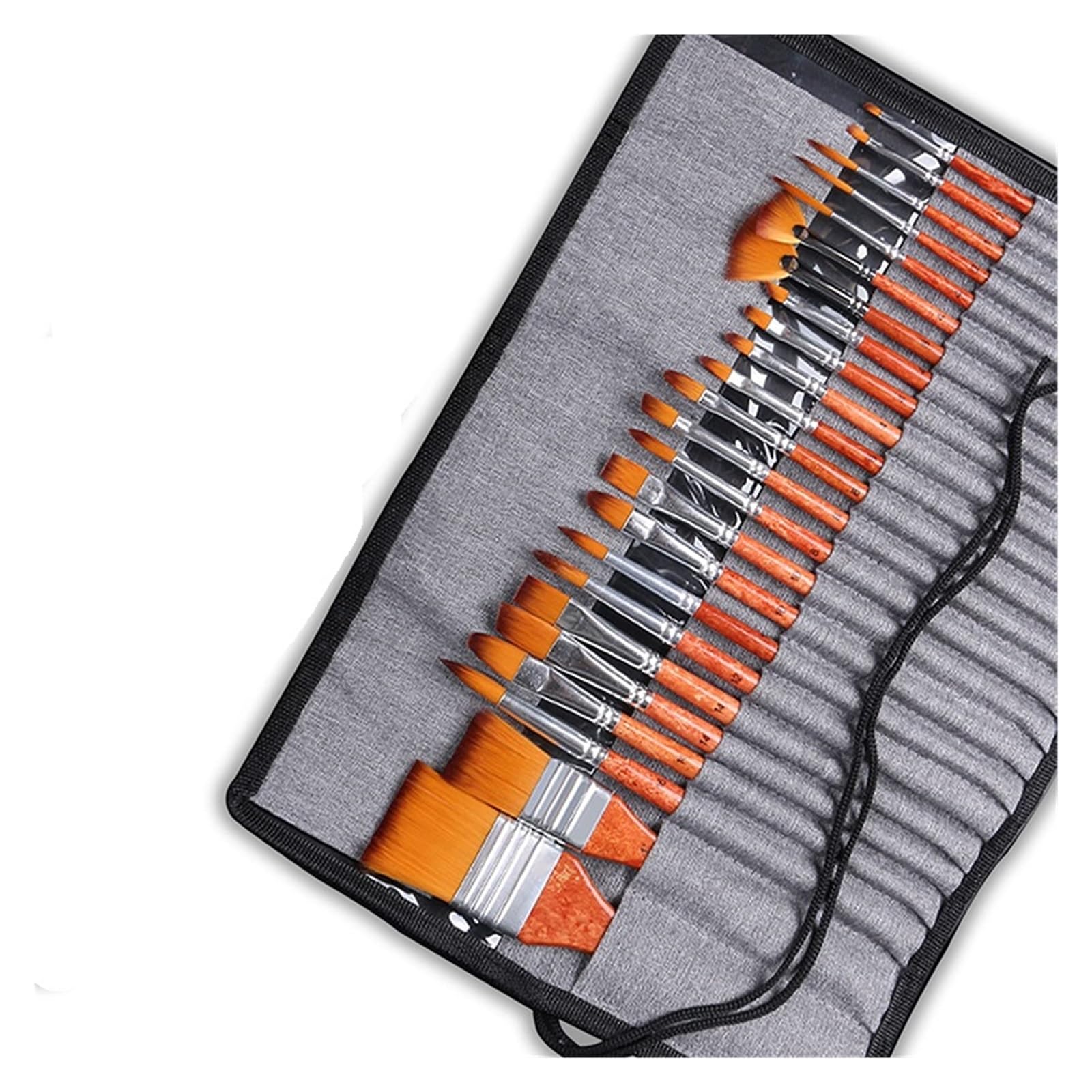 Lot de 24 pinceaux de peinture aquarelle en nylon avec sac pour peinture acrylique, huile aquarelle, étoile à cinq pointes 4 comme indiqué, étoile à cinq pointes 4 comme indiqué, étoile à cinq