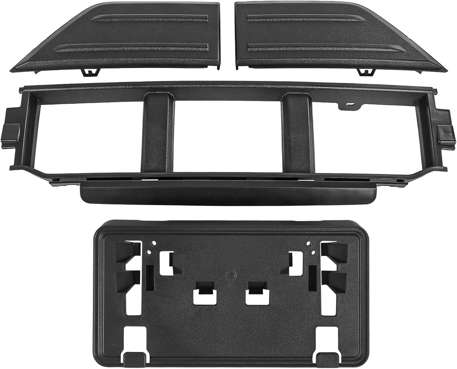 Front Bumper Grille W/Front Bumper Guards Pads & License Plate Frame Bracket Kit Compatible with Ford F-150 2021-2023 Lower Center Cover Spacer Panel Replaces# ML3Z17B968BA ML3Z17B968BB