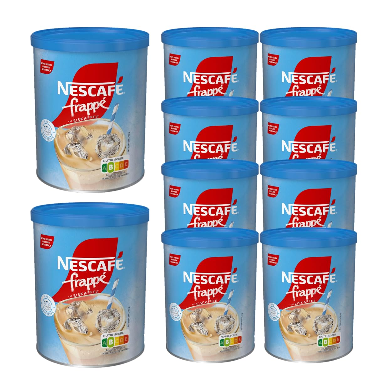 NESCAFÉ Frappé Typ Iced-Coffee, Frappé-Kaffeepulver mit Instant-Kaffee, laktosefrei, koffeinhaltig, 10er Pack (1 x 275g)