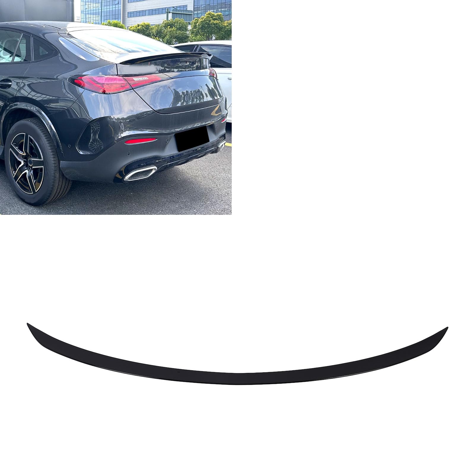 Spoiler Posteriore in Materiale ABS Resistente Ai Raggi UV per GLC Coupé C254 AMG Line 2023-2025 - Spoiler Bagagliaio Nero Lucido con Installazione Fai da Te in 20 Minuti Stabilità (nero