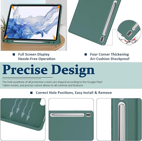 Miniatura 4 de Miimall Funda compatible con Samsung Galaxy Tab S9 Tablet 2023, cuero delgado + diseño plegable Protector completo trasero de TPU Encendidoapagado