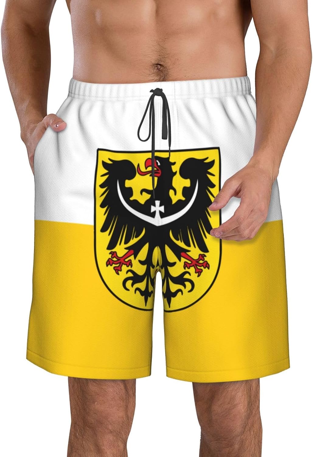 Retro Canada Flag Print Men's Shorts Casual Shorts Golf Shorts with Elastic Waist and Breathable Mesh Lining