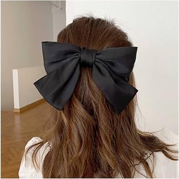 Amazon.com : W WEILIRIAN Satin Hair Bows Black Bow Hair Clips