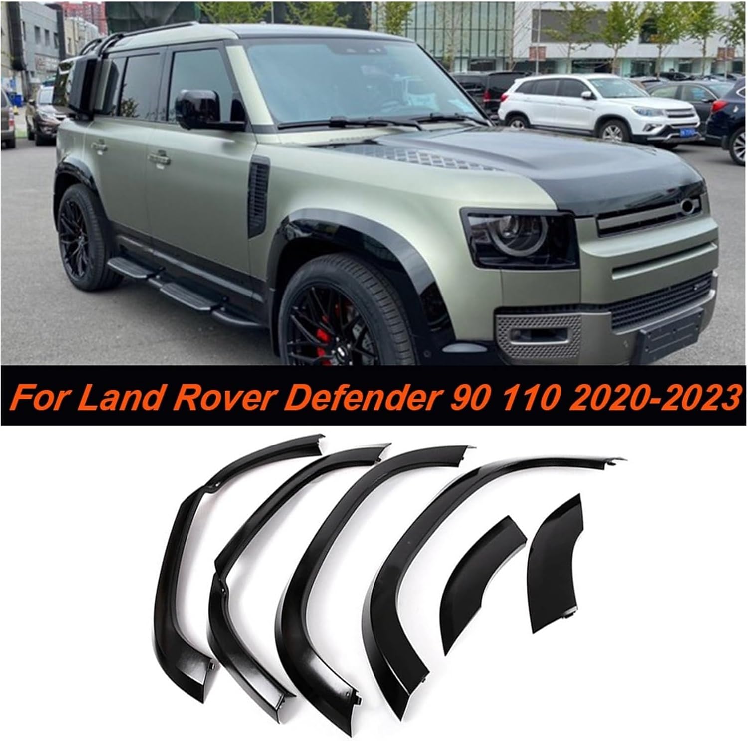Fender Flares Wheel Eyebrow Protector Sticker | Compatible With Land Rover Defender 90 110 2020-2023 Wheel Arch Scratch Proof Guard Trim Kit(90 Matte Black)