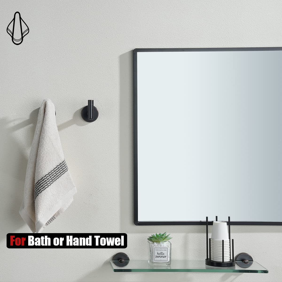 JQK Set Accessori Bagno 5 Pezzi Nero Opaco – Porta Asciugamani 61 Cm, Porta Carta, Ganci, Acciaio Inox