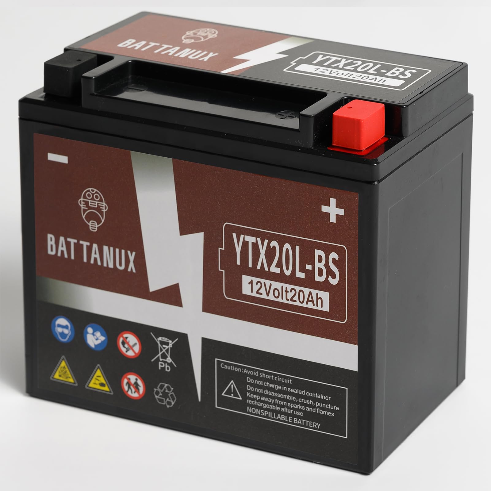 YTX20L-BS Batterie Moto 12V 20Ah AGM – Haute Capacité, Sans Entretien, Anti-Fuite, Prête à l’Emploi pour Moto, ATV & UTV