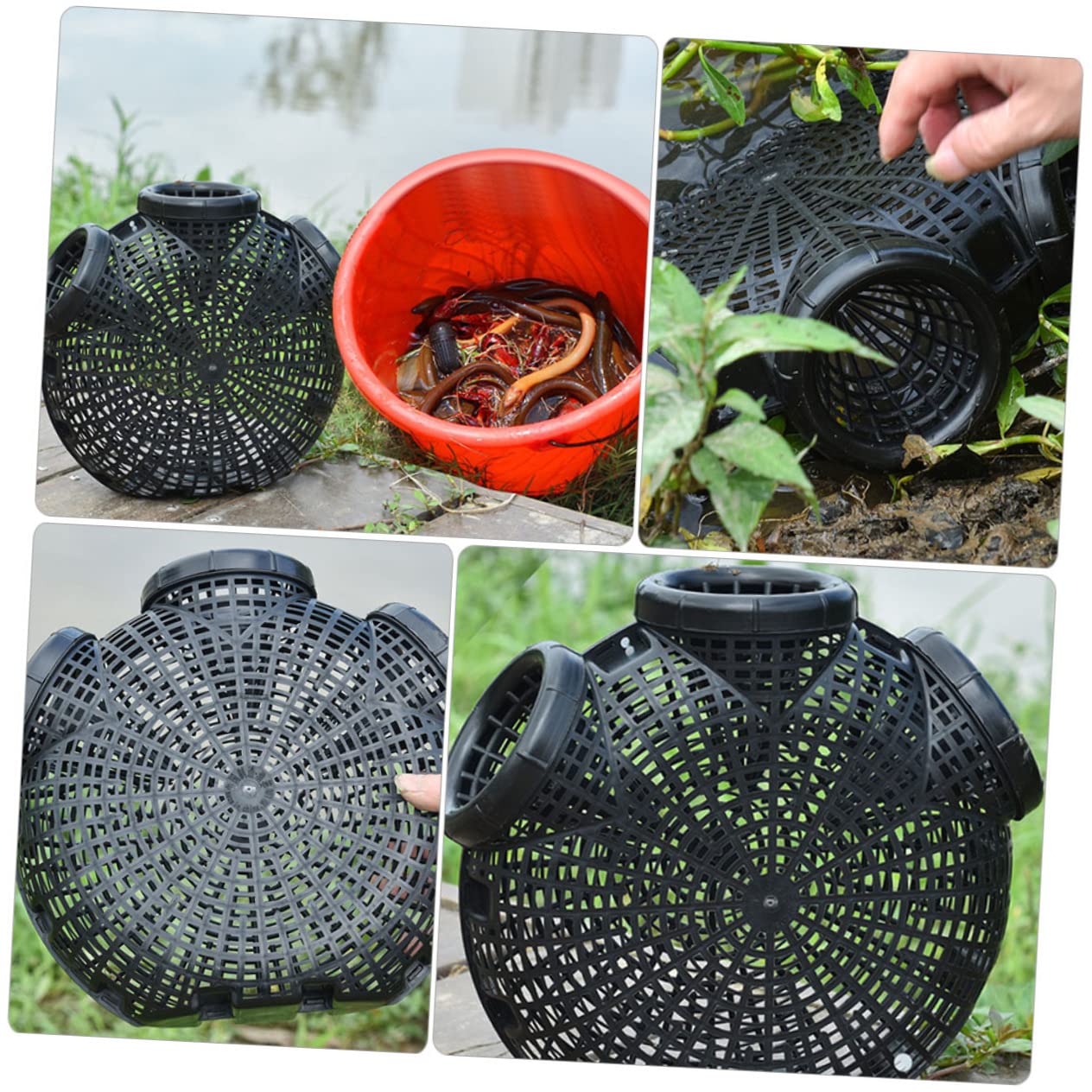 Supvox Aalfalle Krabbenfalle Garnelenfalle - Fischreuse Köderfalle für Aal Krabben und Süßwasserfische - Angelzubehör für See Fluss und Teich