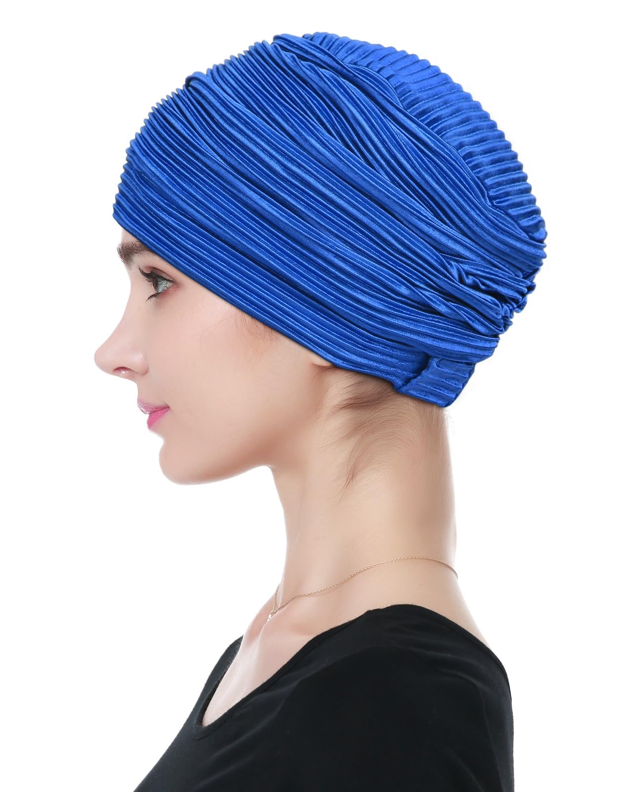 Alnorm Falten-Turban Stilvolle Tücher Geschenke Chemo Kopfbedeckung für Frauen