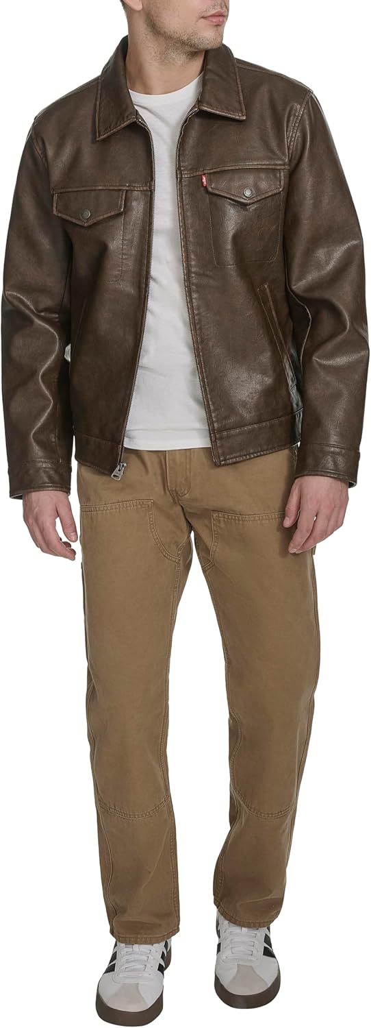Levi's Men's Faux Leather Modern Trucker Jacket - Image 6