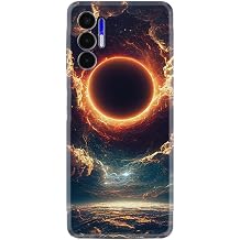K l fland Tecno Pova 3 ile Uyumlu K l f, Hayat Serisi, G ne  Tutulmas  Desenli, Silikon, Siyah