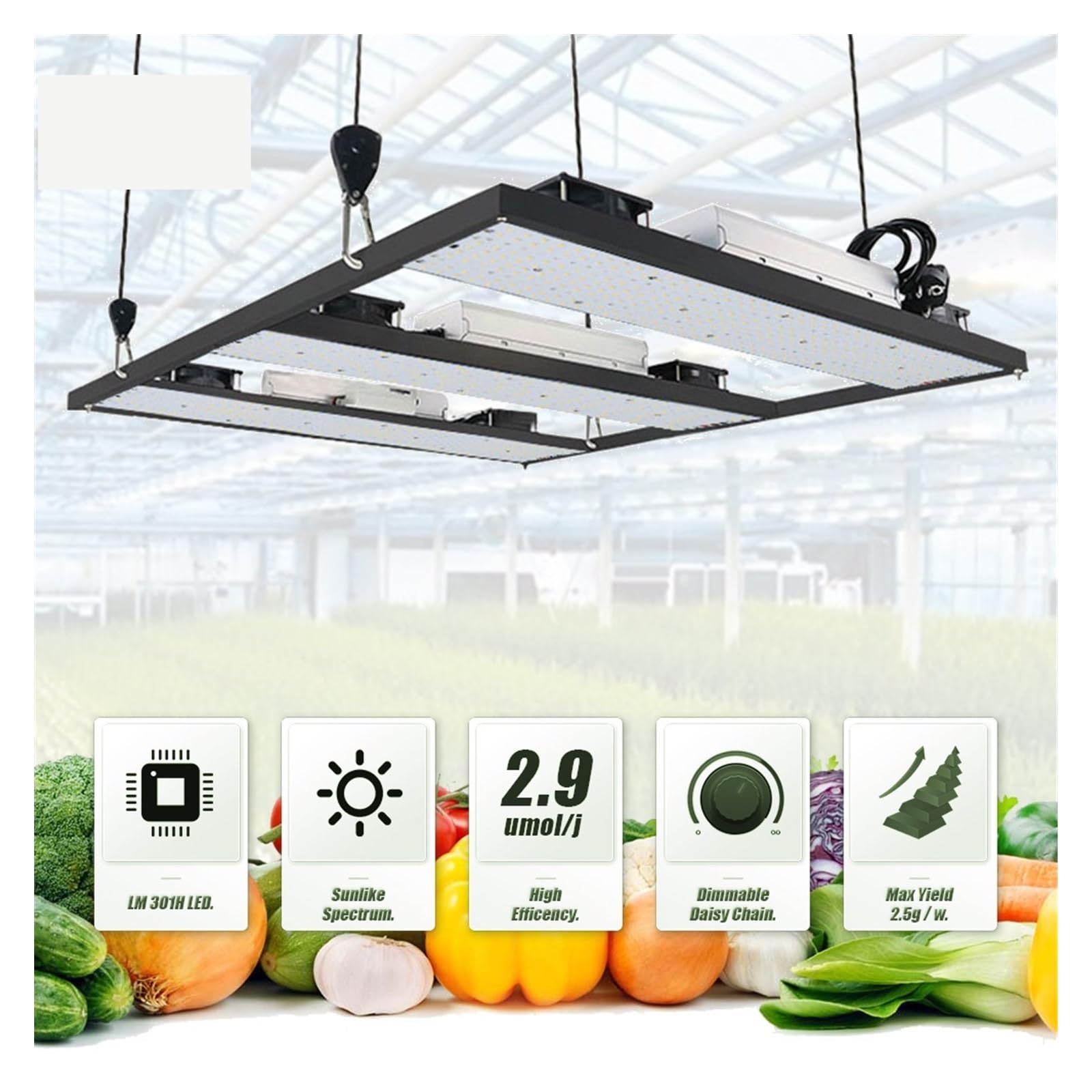 EDEDE Lámpara de Planta, LM301h LED Grow Full Spectrum LED Grow Lights 240W 480W 720W Grow Light for Plantas de semillero de Flores Vegetales de Interior, para Plantas(3500K 660NM_Plug_480W)