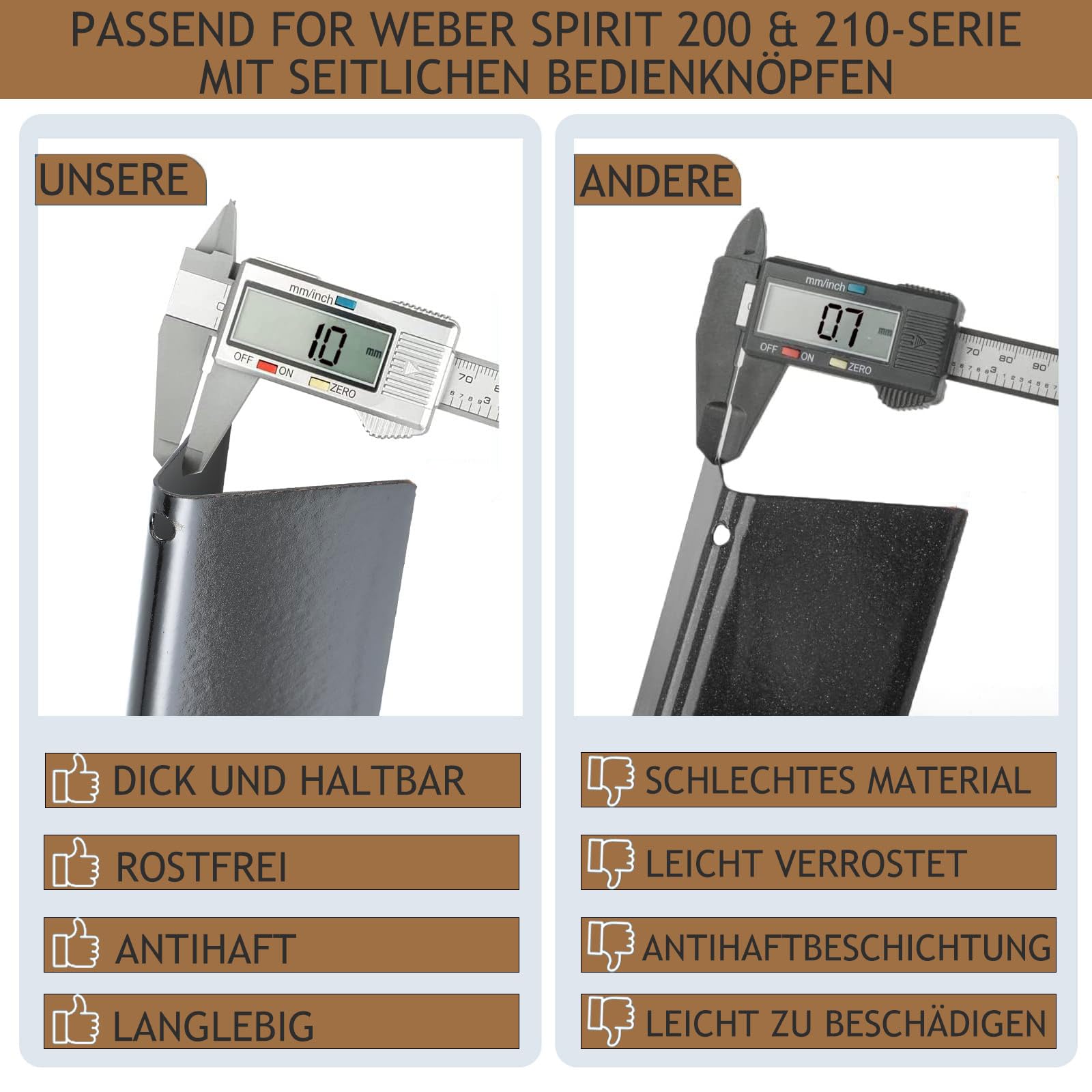 7536 7537 Flavorizer Bar para Weber Spirit E-310 E-320 (con botones de quemador laterales modelos 2007 – 2012), piezas de repuesto para Weber Spirit 700, Weber 900 Barbacoa de gas, accesorios para