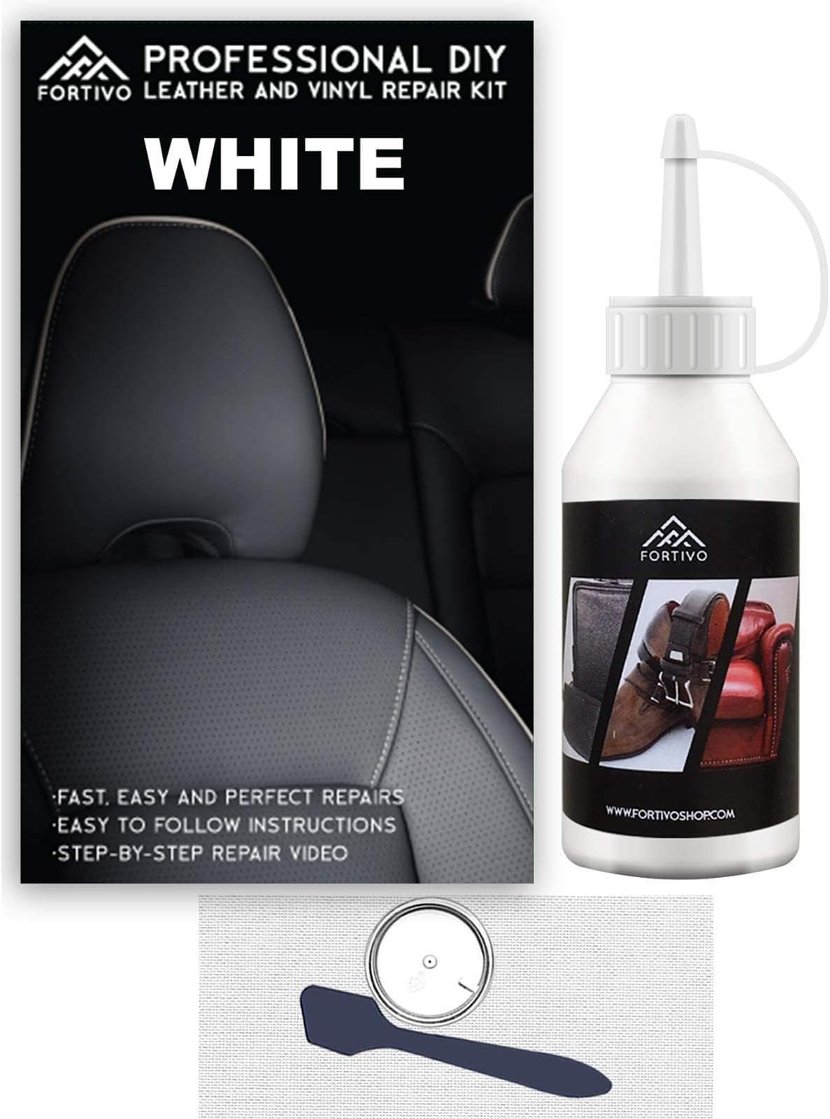 Fortivo White Vinyl and Leather Repair Kit