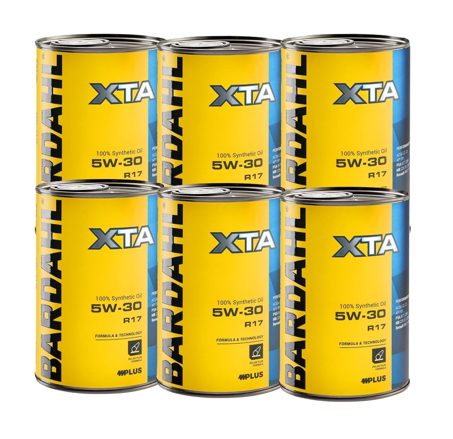 Bardahl - XTA R17 5W-30 6 LT Olio Motore per Auto, Lubrificante per Vetture Benzina e Diesel Equipaggiate di DPF o FAP, Pulisce gli Organi del Motore, con Formula Anti-Usura