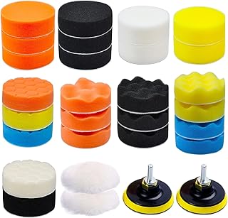 Car Foam Polishing Buffing Kit, Polishing Buffing Pads, Wool Pads,Polishing & Buffing Wheels, for Headlights & Body Foam Wax & Buffer Kits (27)